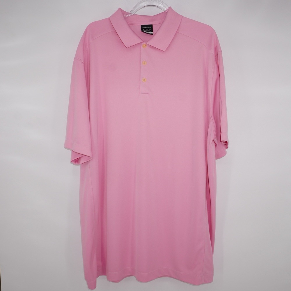 Nike Dri-Fit Men's Golf Polo Shirt 3XL Polyester Light Pink Preppy Classic